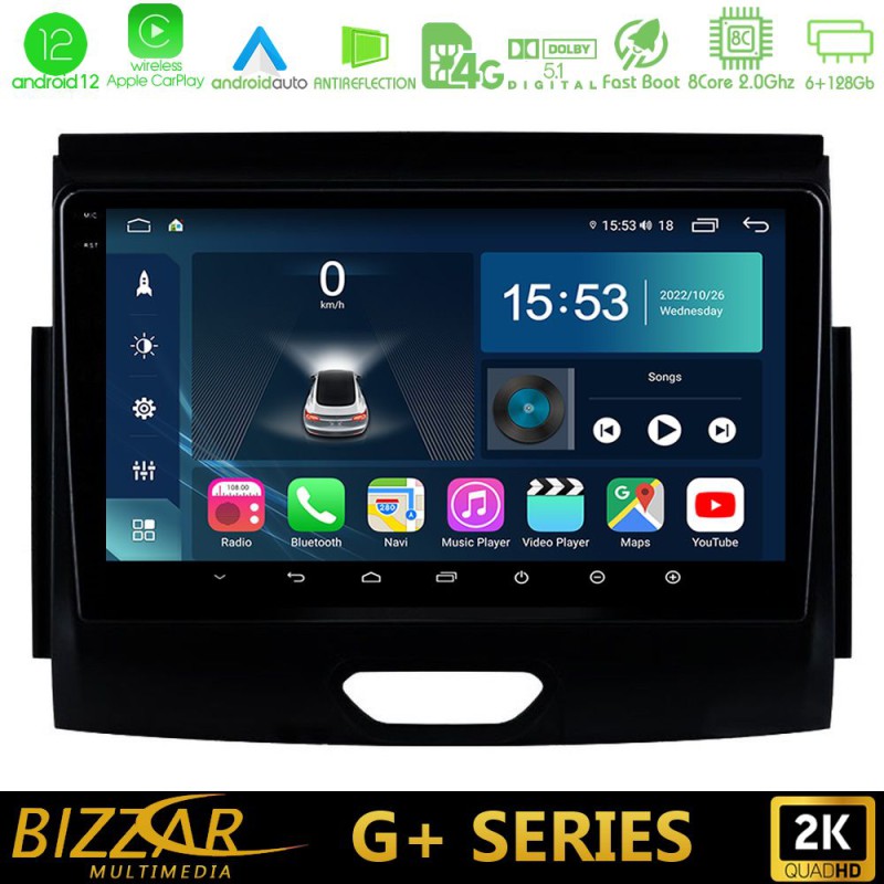 Bizzar G+ Series Ford Ranger 2017-2022 8core Android14 6+128GB Navigation Multimedia Tablet 9"