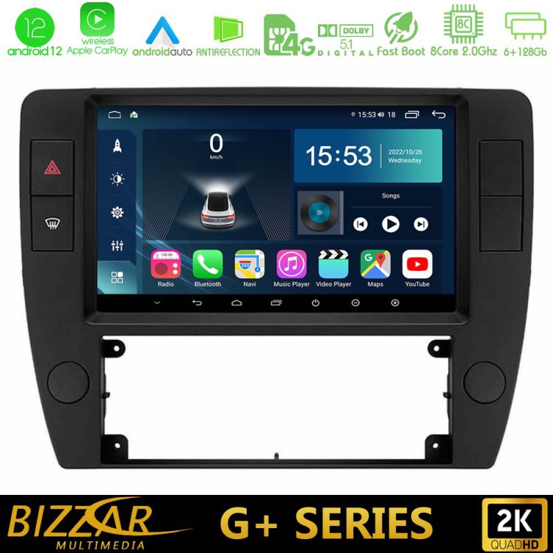 Bizzar G+ Series VW Passat B5 2001-2005 8core Android14 6+128GB Navigation Multimedia Tablet 9"
