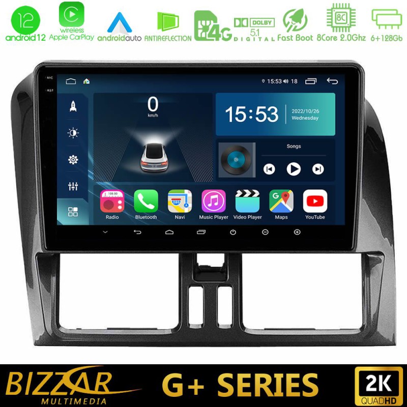 Bizzar G+ Series Volvo XC60 2009-2012 8core Android14 6+128GB Navigation Multimedia Tablet 9"