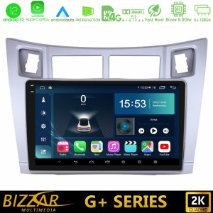 Bizzar G+ Series Toyota Yaris 8core Android14 6+128GB Navigation Multimedia Tablet 9" (Ασημί Χρώμα)