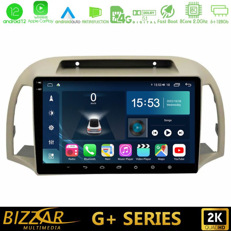Bizzar G+ Series Nissan Micra K12 2002-2010 8core Android14 6+128GB Navigation Multimedia Tablet 9" Bizzar G+ Series Nissan Micra K12 2002-2010 8core Android14 6+128GB Navigation Multimedia Tablet 9"