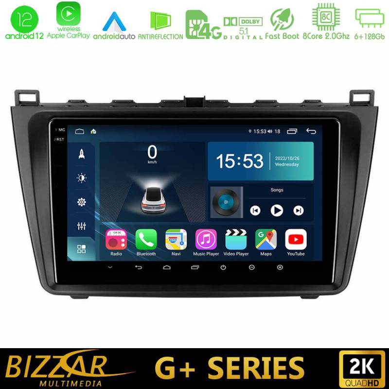 Bizzar G+ Series Mazda 6 2008-2012 8core Android14 6+128GB Navigation Multimedia Tablet 9"