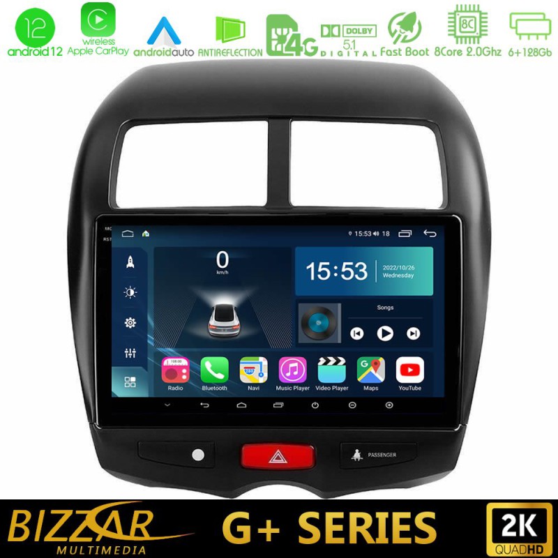 Bizzar G+ Series Mitsubishi ASX 8core Android14 6+128GB Navigation Multimedia Tablet 10"