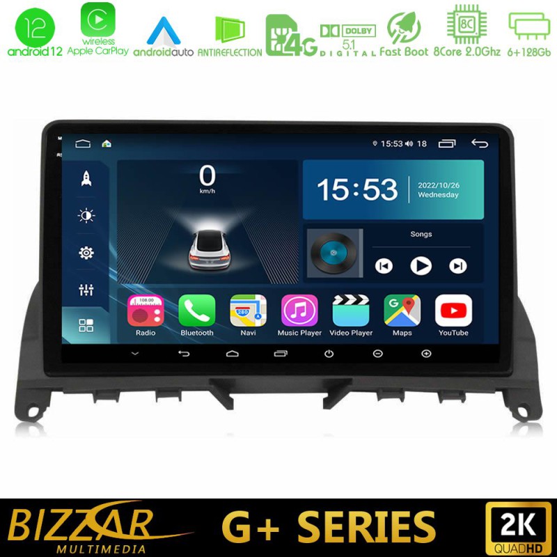 Bizzar G+ Series Mercedes C Class W204 8core Android14 6+128GB Navigation Multimedia 9"
