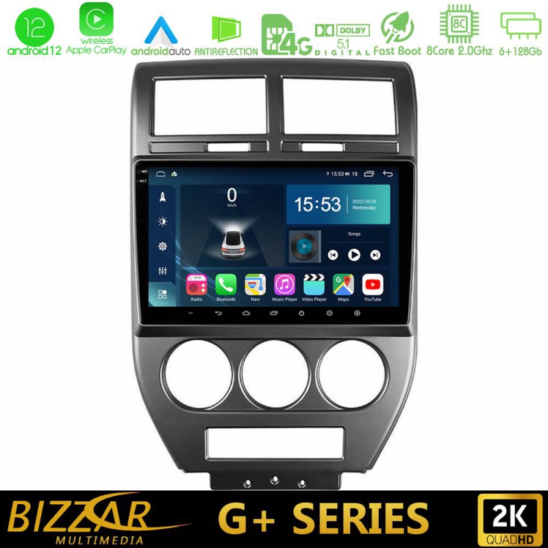 Bizzar G+ Series Jeep Compass/Patriot 2007-2009 8core Android14 6+128GB Navigation Multimedia Tablet 10"