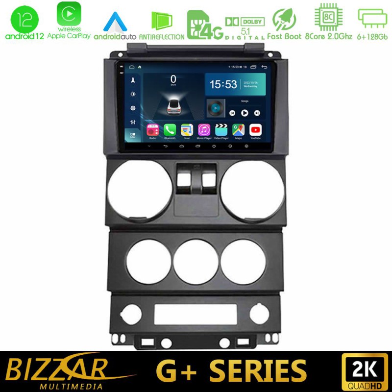 Bizzar G+ Series Jeep Wrangler 2Door 2008-2010 8core Android14 6+128GB Navigation Multimedia Tablet 9" Bizzar G+ Series Jeep Wrangler 2Door 2008-2010 8core Android14 6+128GB Navigation Multimedia Tablet 9"