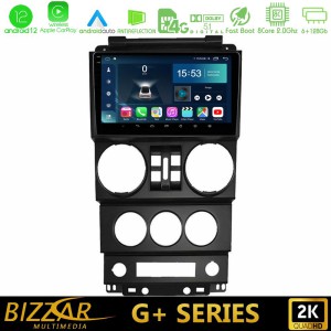 Bizzar G+ Series Jeep Wrangler 2008-2010 8core Android14 6+128GB Navigation Multimedia Tablet 9"