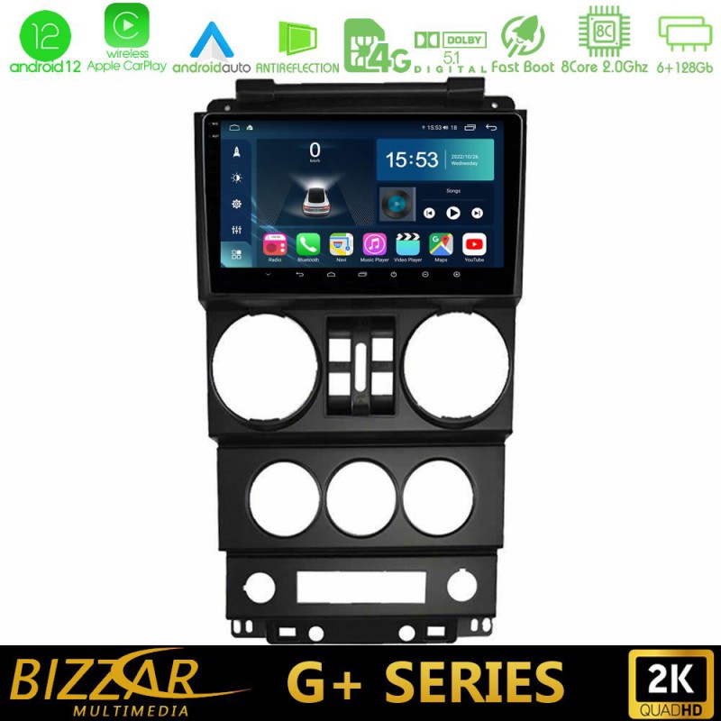 Bizzar G+ Series Jeep Wrangler 2008-2010 8core Android14 6+128GB Navigation Multimedia Tablet 9"