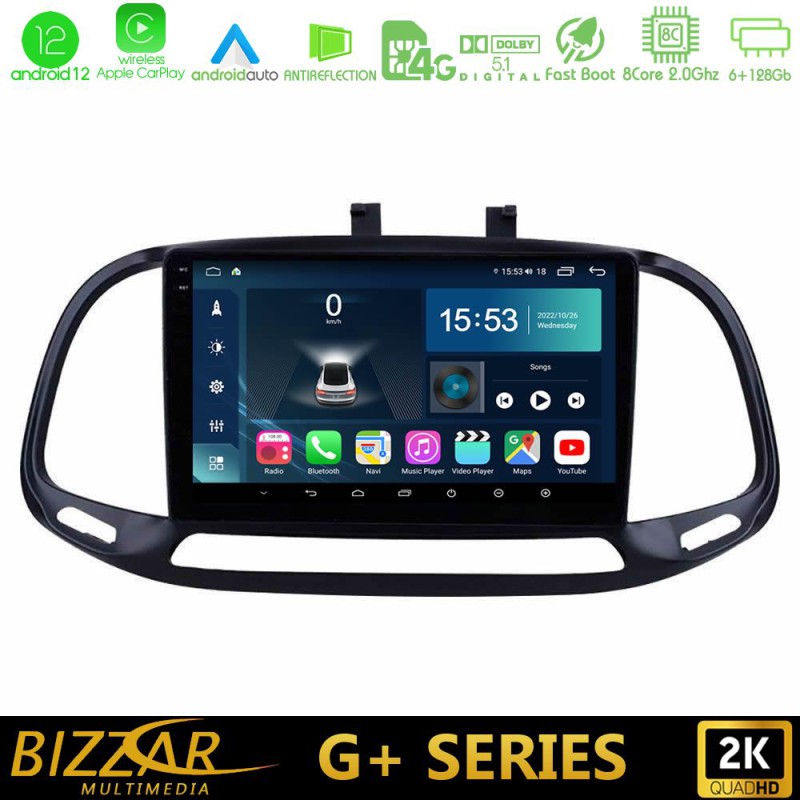 Bizzar G+ Series Fiat Doblo 2015-2022 8core Android14 6+128GB Navigation Multimedia Tablet 9"