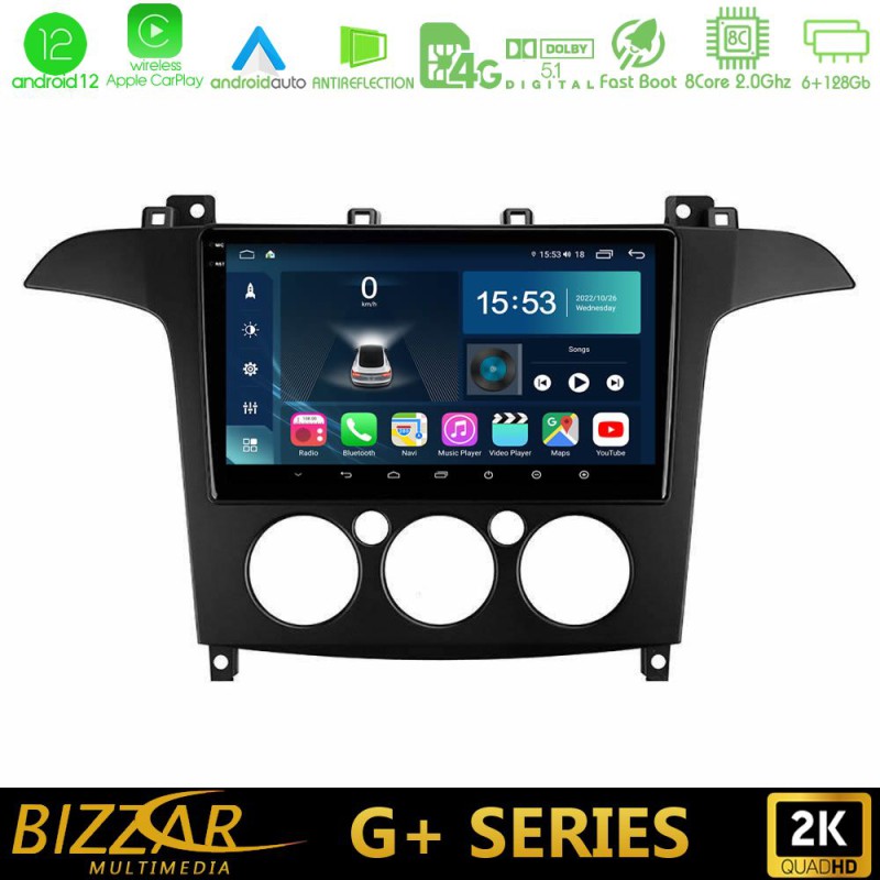 Bizzar G+ Series Ford S-Max 2006-2008 (manual A/C) 8core Android14 6+128GB Navigation Multimedia Tablet 9" Bizzar G+ Series Ford S-Max 2006-2008 (manual A/C) 8core Android14 6+128GB Navigation Multimedia Tablet 9"