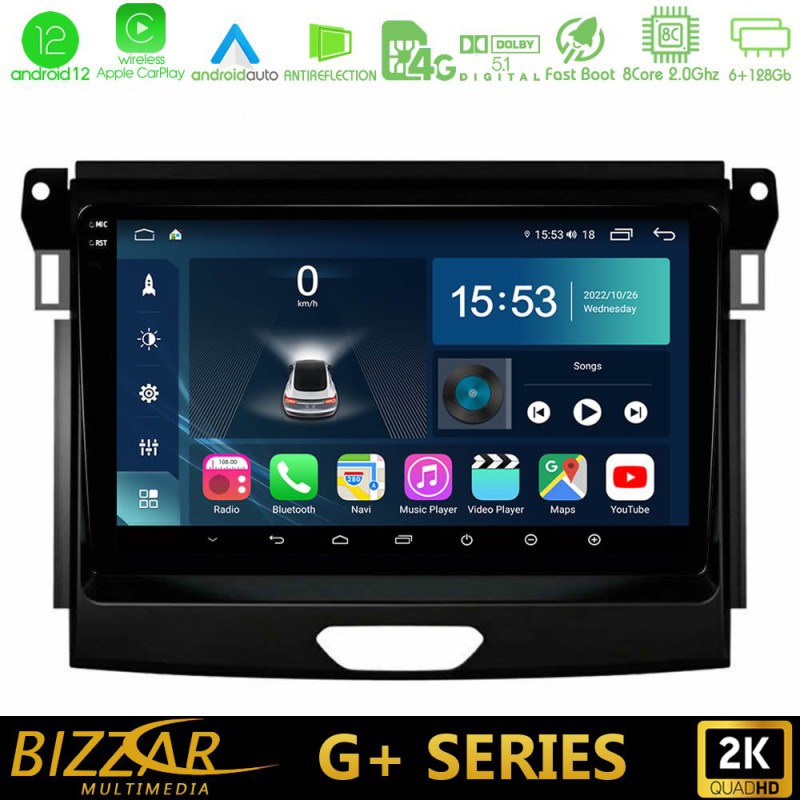 Bizzar G+ Series Ford Ranger 2017-2022 8core Android14 6+128GB Navigation Multimedia Tablet 9"