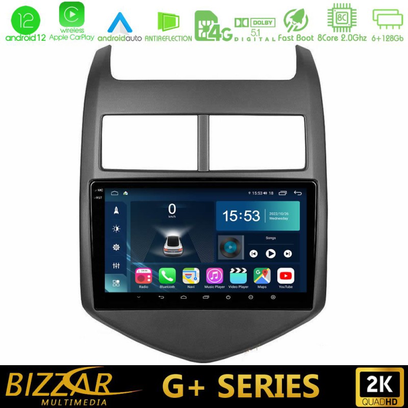 Bizzar G+ Series Chevrolet Aveo 2011-2017 8core Android14 6+128GB Navigation Multimedia Tablet 9"