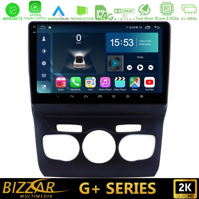 Bizzar G+ Series Citroen C4L 8core Android14 6+128GB Navigation Multimedia Tablet 10"