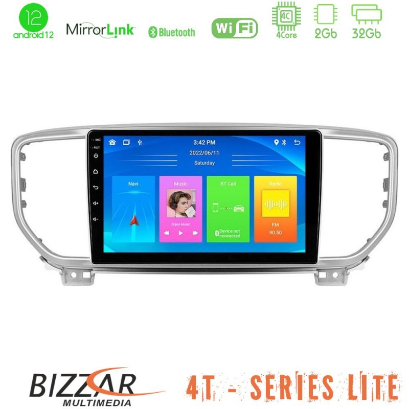 Bizzar 4T Series Kia Sportage 2018-2021 4Core Android12 2+32GB Navigation Multimedia Tablet 9
