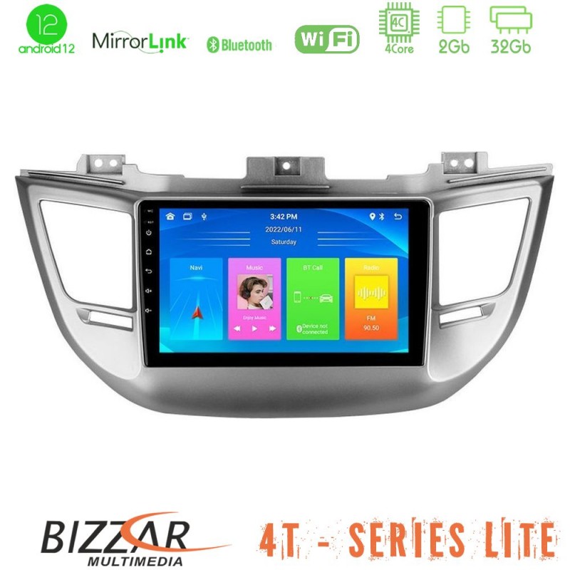 Bizzar 4T Series Hyundai Tucson 2015-2018 4Core Android12 2+32GB Navigation Multimedia Tablet 9