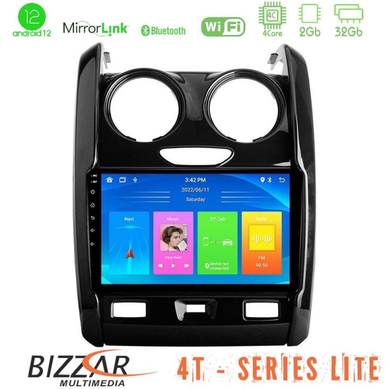 Bizzar 4T Series Dacia Duster 2014-2018 4Core Android12 2+32GB Navigation Multimedia Tablet 9