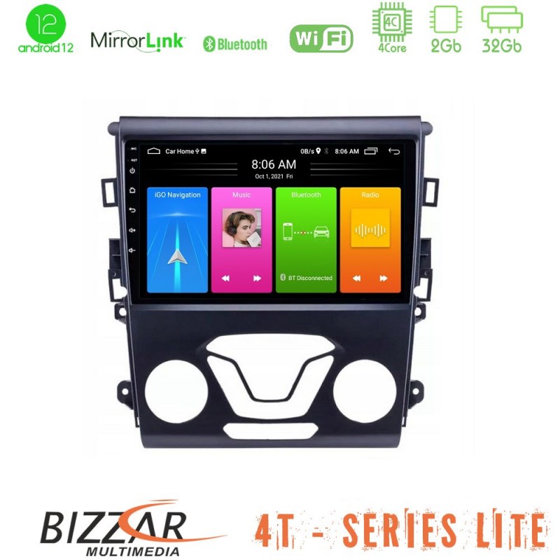 Bizzar 4T Series Ford Mondeo 2014-2017 4Core Android12 2+32GB Navigation Multimedia Tablet 9