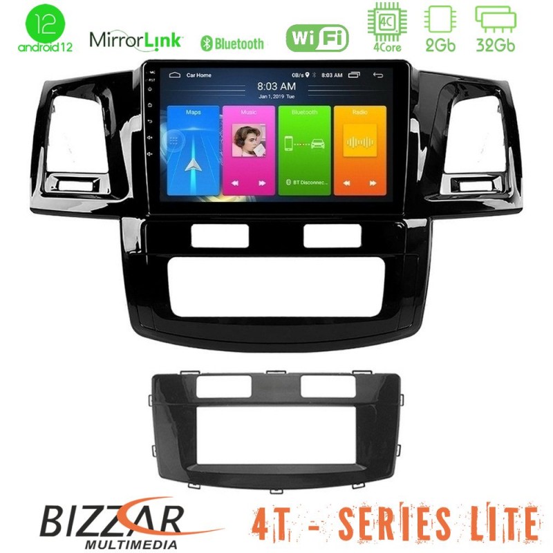 Bizzar 4T Series Toyota Hilux 2007-2011 4Core Android12 2+32GB Navigation Multimedia Tablet 9