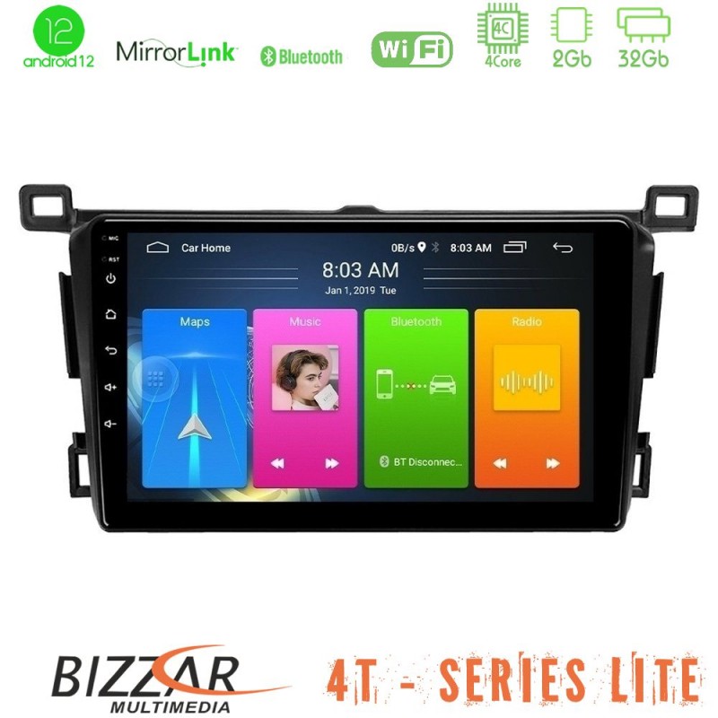 Bizzar 4T Series Toyota RAV4 2013-2018 4Core Android12 2+32GB Navigation Multimedia Tablet 9