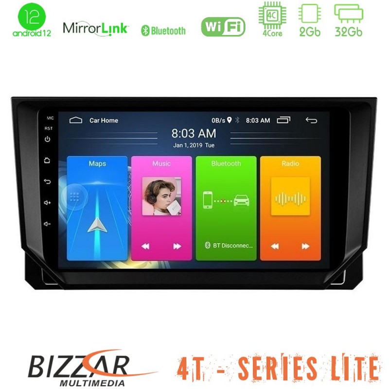 Bizzar 4T Series Seat Arona/Ibiza 4Core Android12 2+32GB Navigation Multimedia Tablet 9