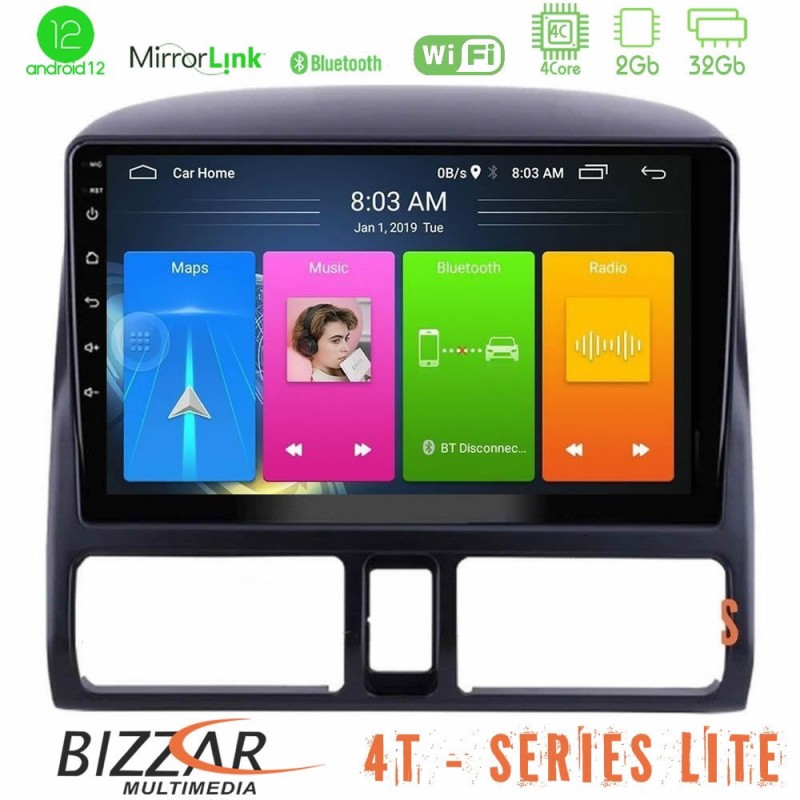 Bizzar 4T Series Honda CRV 2002-2006 4Core Android12 2+32GB Navigation Multimedia Tablet 9
