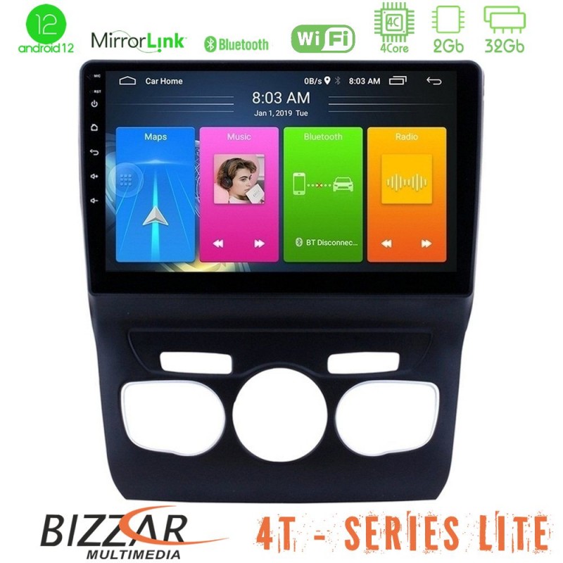 Bizzar 4T Series Citroen C4L 4Core Android12 2+32GB Navigation Multimedia Tablet 10