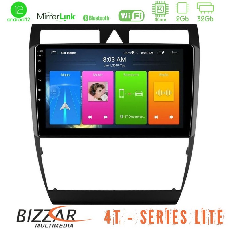 Bizzar 4T Series Audi A6 (C5) 1997-2004 4Core Android12 2+32GB Navigation Multimedia Tablet 9