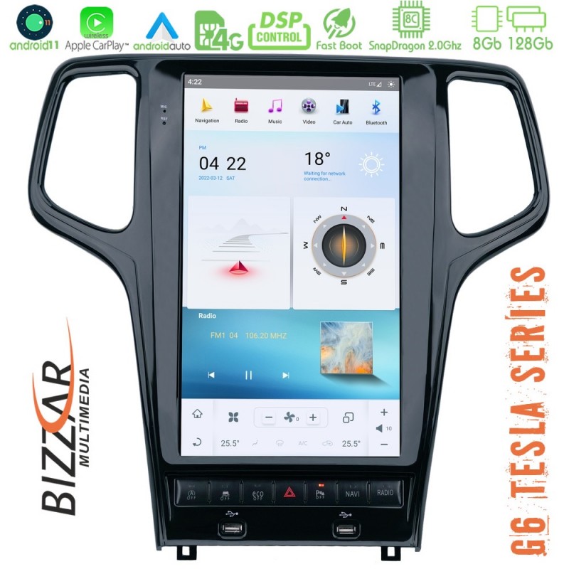 Bizzar Grand Cherokee 2014-2019 Android 11 (8+128GB) Tesla Multimedia Station 13,6