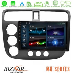 Bizzar M8 Series Honda Civic 2001-2005 8core Android13 4+32GB Navigation Multimedia Tablet 9