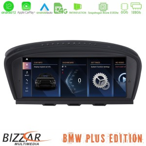 Bizzar Plus Edition BMW 3er/5er E90/E92/E60 CIC Android12 8Core (6+128GB) Navigation Multimedia 8.8" Black Panel