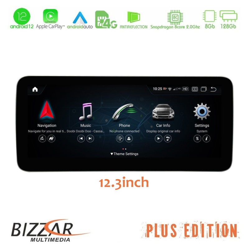 Bizzar Plus Edition Mercedes C Class (W205) NTG5.5 Android13 (8+128GB) Navigation Multimedia 12.3" Anti-reflection