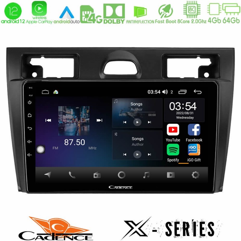 Cadence X Series Ford Fiesta/Fusion 8core Android12 4+64GB Navigation Multimedia Tablet 9