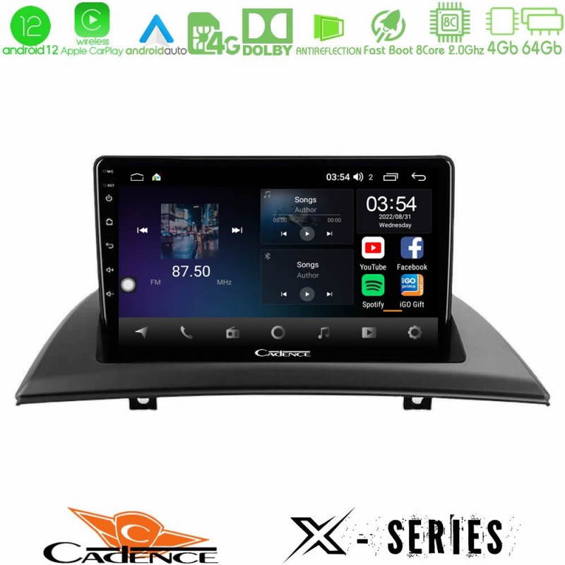 Cadence X Series BMW E83 8Core Android12 4+64GB Navigation Multimedia Tablet 9