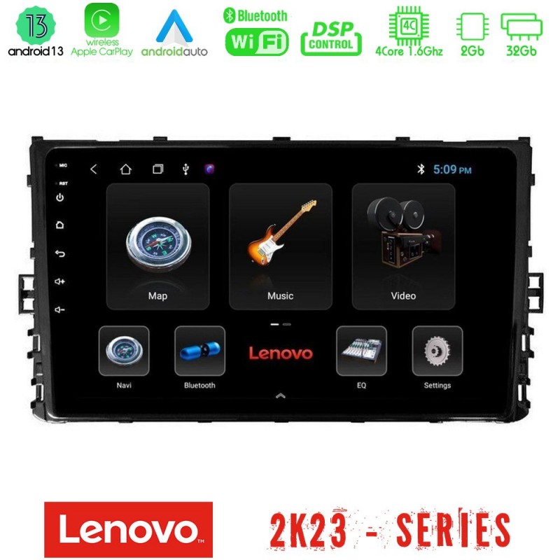 Lenovo Car Pad VW MQB 2017-&gt; 4Core Android 13 2+32GB Navigation Multimedia 9