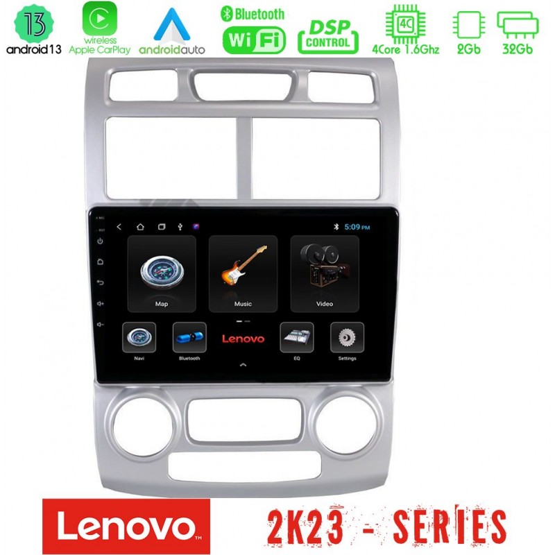 Lenovo Car Pad Kia Sportage 2005-2008 4Core Android 13 2+32GB Navigation Multimedia Tablet 9″