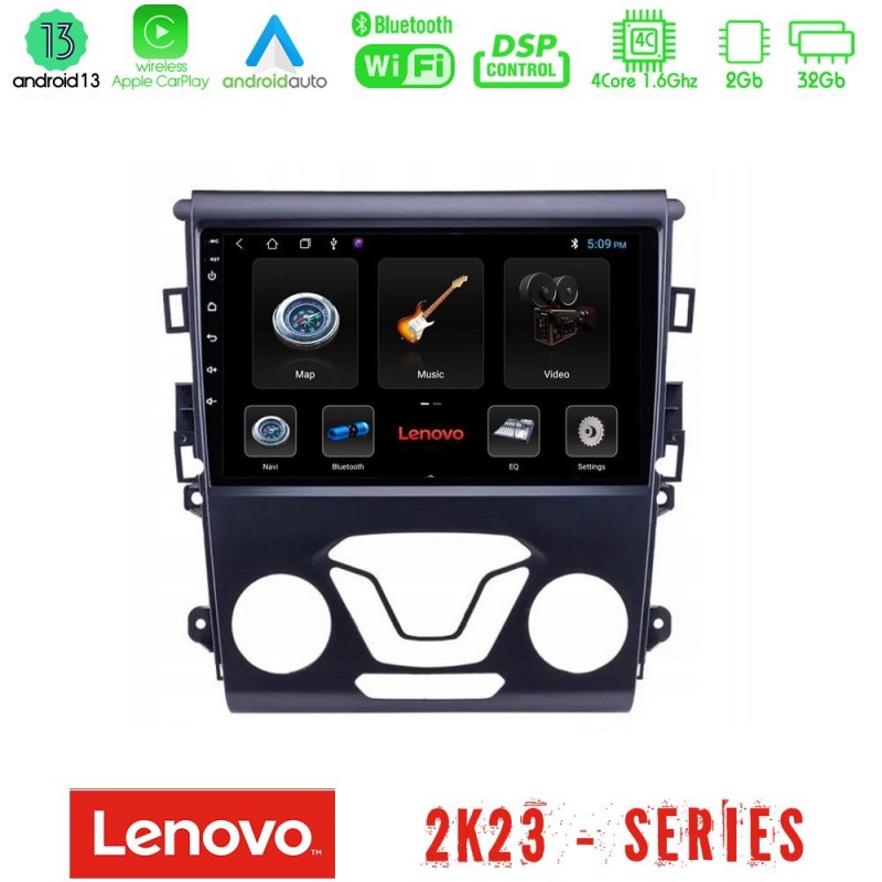 Lenovo Car Pad Ford Mondeo 2014-2017 4Core Android 13 2+32GB Navigation Multimedia Tablet 9
