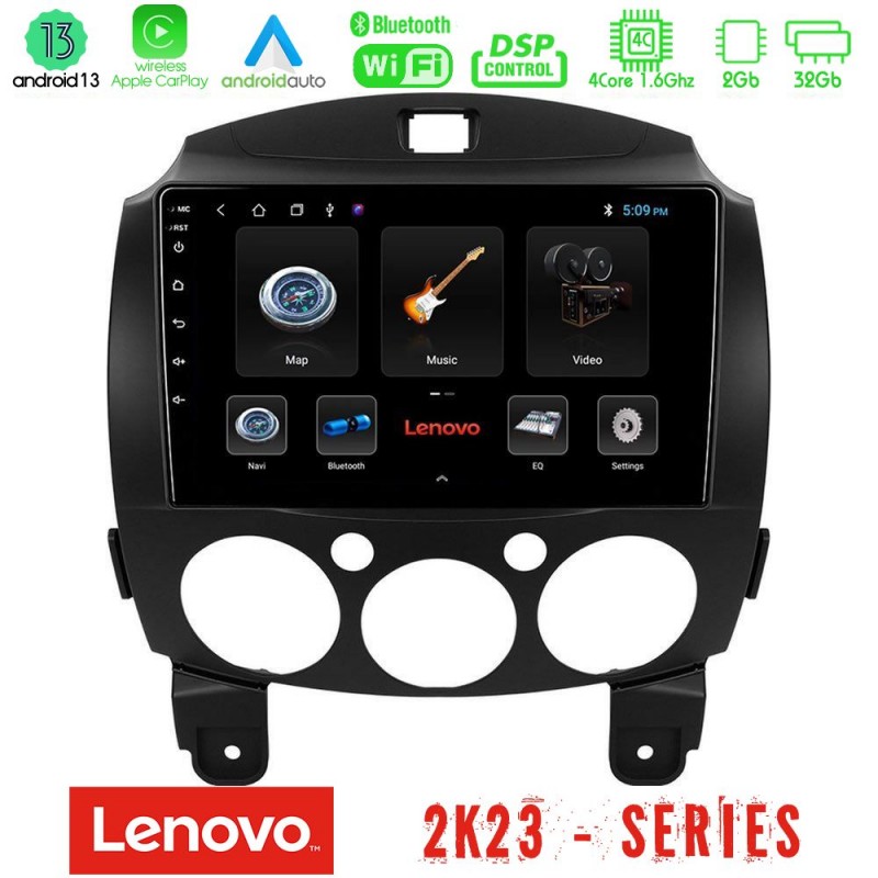 Lenovo Car Pad Mazda 2 2008-2014 4Core Android 13 2+32GB Navigation Multimedia Tablet 9