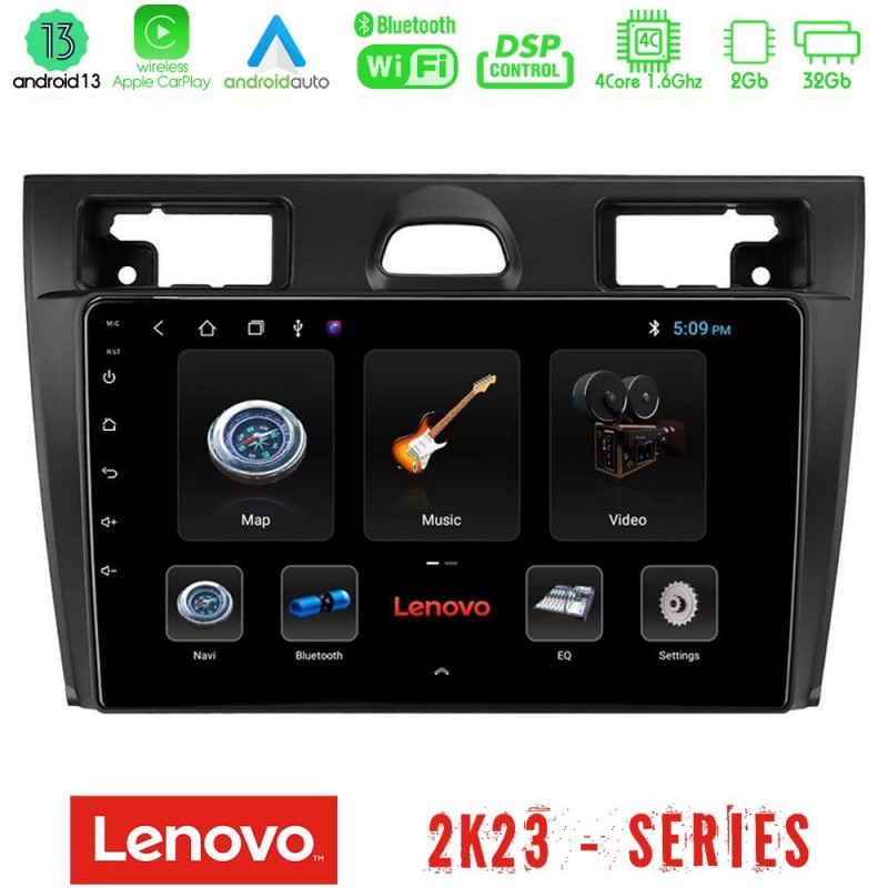 Lenovo Car Pad Ford Fiesta/Fusion 4Core Android 13 2+32GB Navigation Multimedia Tablet 9