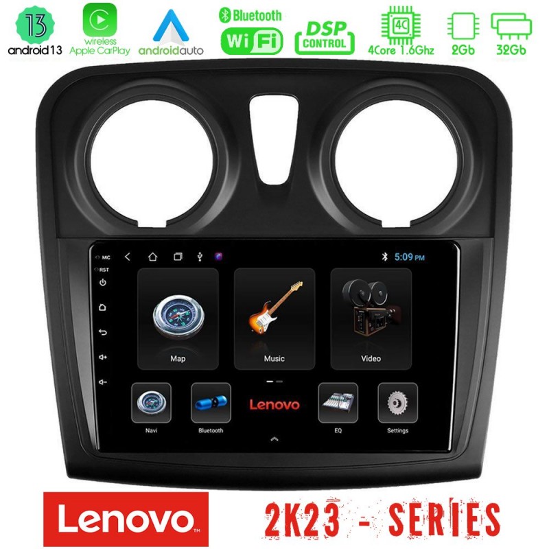 Lenovo Car Pad Dacia Sandero/Dokker 2014-2020 4Core Android 13 2+32GB Navigation Multimedia Tablet 9