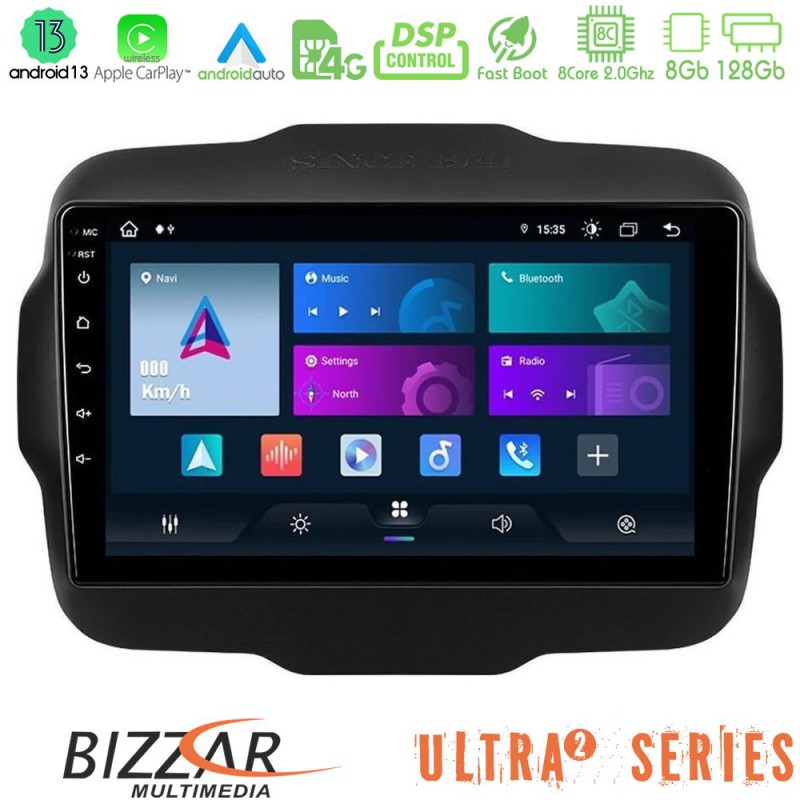 Bizzar Ultra Series Jeep Renegade 2015-2019 8core Android13 8+128GB Navigation Multimedia Tablet 9" Bizzar Ultra Series Jeep Renegade 2015-2019 8core Android13 8+128GB Navigation Multimedia Tablet 9"