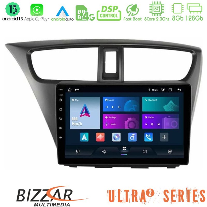 Bizzar Ultra Series Honda Civic Hatchback 2012-2015 8core Android13 8+128GB Navigation Multimedia Tablet 9" Bizzar Ultra Series Honda Civic Hatchback 2012-2015 8core Android13 8+128GB Navigation Multimedia Tablet 9"