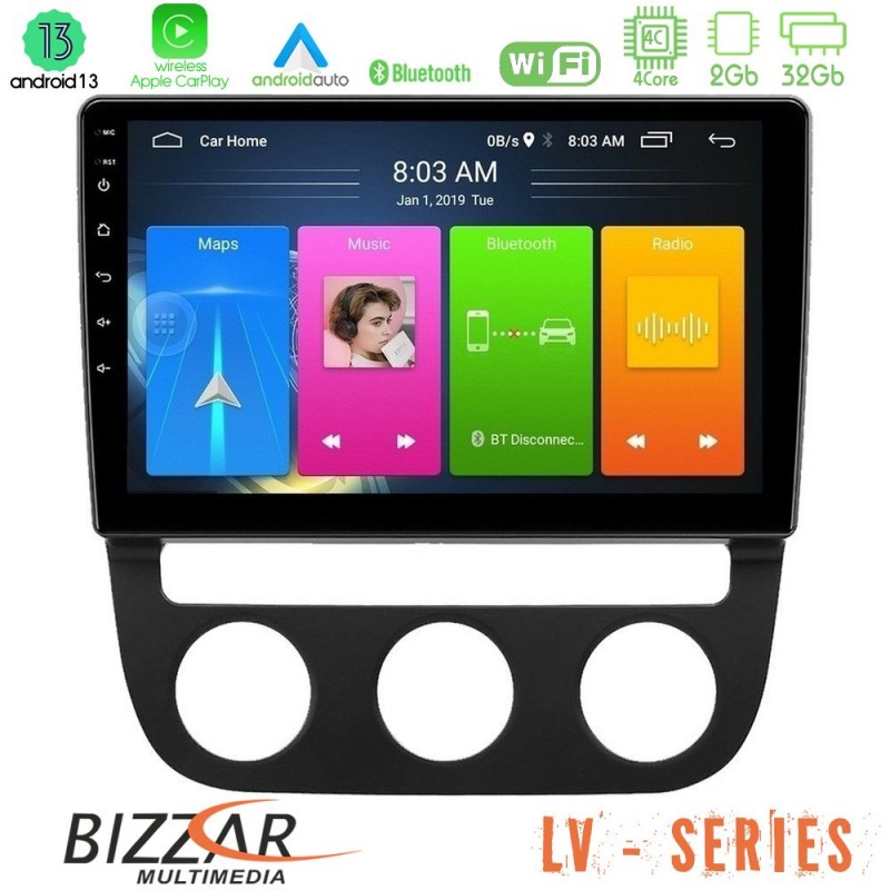 Bizzar LV Series VW Jetta 4Core Android 13 2+32GB Navigation Multimedia Tablet 10