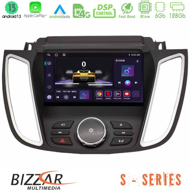 Bizzar S Series Ford Kuga/C-Max 2013-2019 8core Android13 6+128GB Navigation Multimedia Tablet 9
