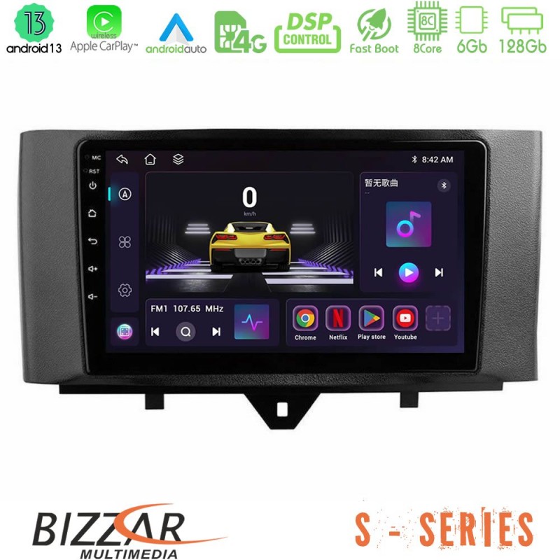 Bizzar S Series Smart 451 Facelift 8core Android13 6+128GB Navigation Multimedia Tablet 9