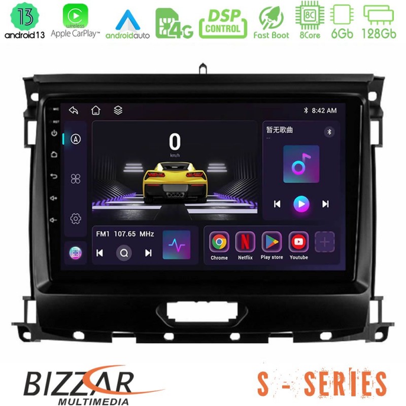 Bizzar S Series Ford Ranger 2017-2022 8core Android13 6+128GB Navigation Multimedia Tablet 9