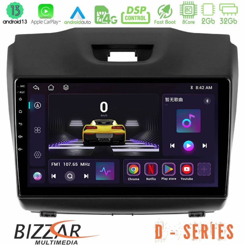 Bizzar D Series Isuzu D-MAX 2012-2019 8core Android13 2+32GB Navigation Multimedia Tablet 9