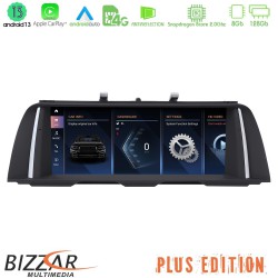 Bizzar Plus Edition BMW 5 Series F10/F11 NBT Android13 8Core (8+128GB) Navigation Multimedia 10.25" HD Black Panel (OEM Style)