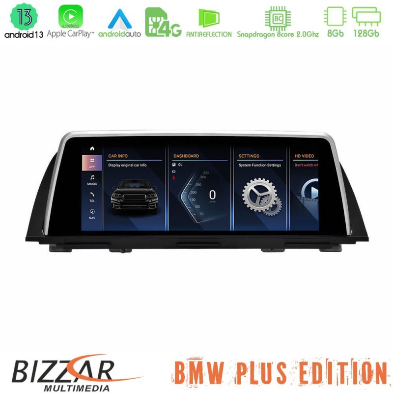 Bizzar Plus Edition BMW 5 Series F10 NBT Android13 8Core (8+128GB) Navigation Multimedia 10.25" HD Anti-reflection (POP-Up Style)