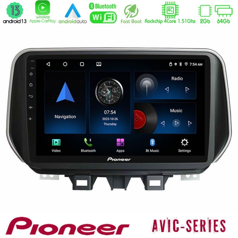 Pioneer AVIC 4Core Android13 2+64GB Hyundai Tucson 2019-&gt; Navigation Multimedia Tablet 9