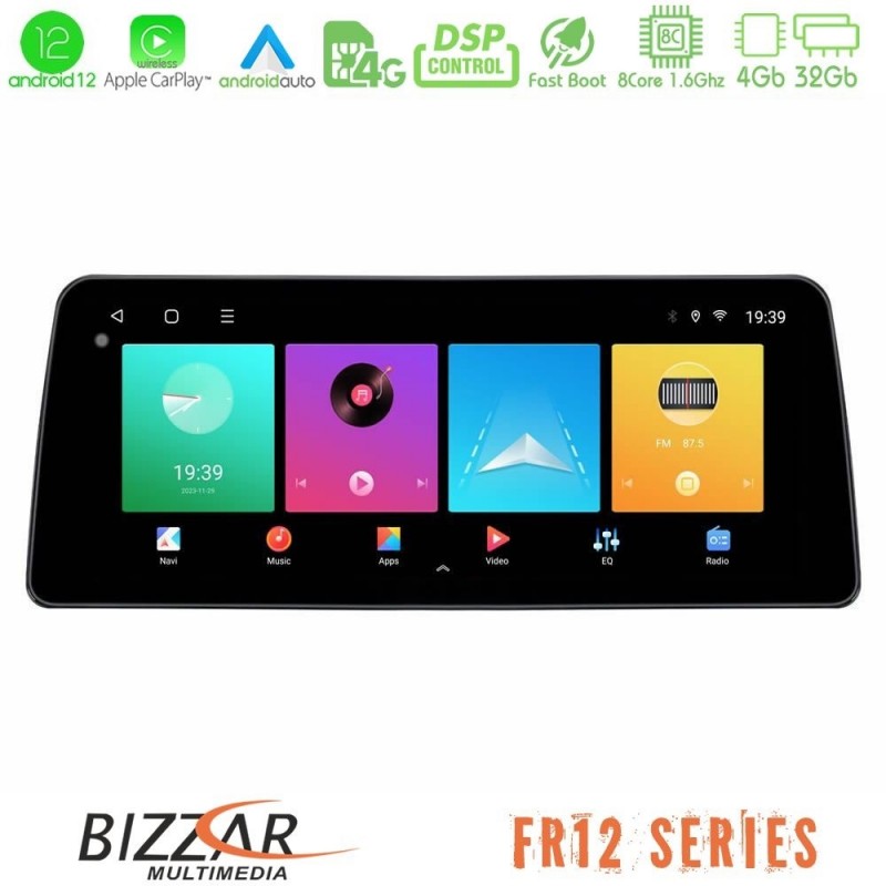 Bizzar Car Pad FR12 Series 8core Android12 4+32GB Navigation Multimedia 12.3″